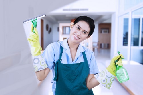Kitchen deep cleaning during a move-out clean in E17